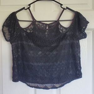 Women's Lace Off The Shoulder Crop Tank
